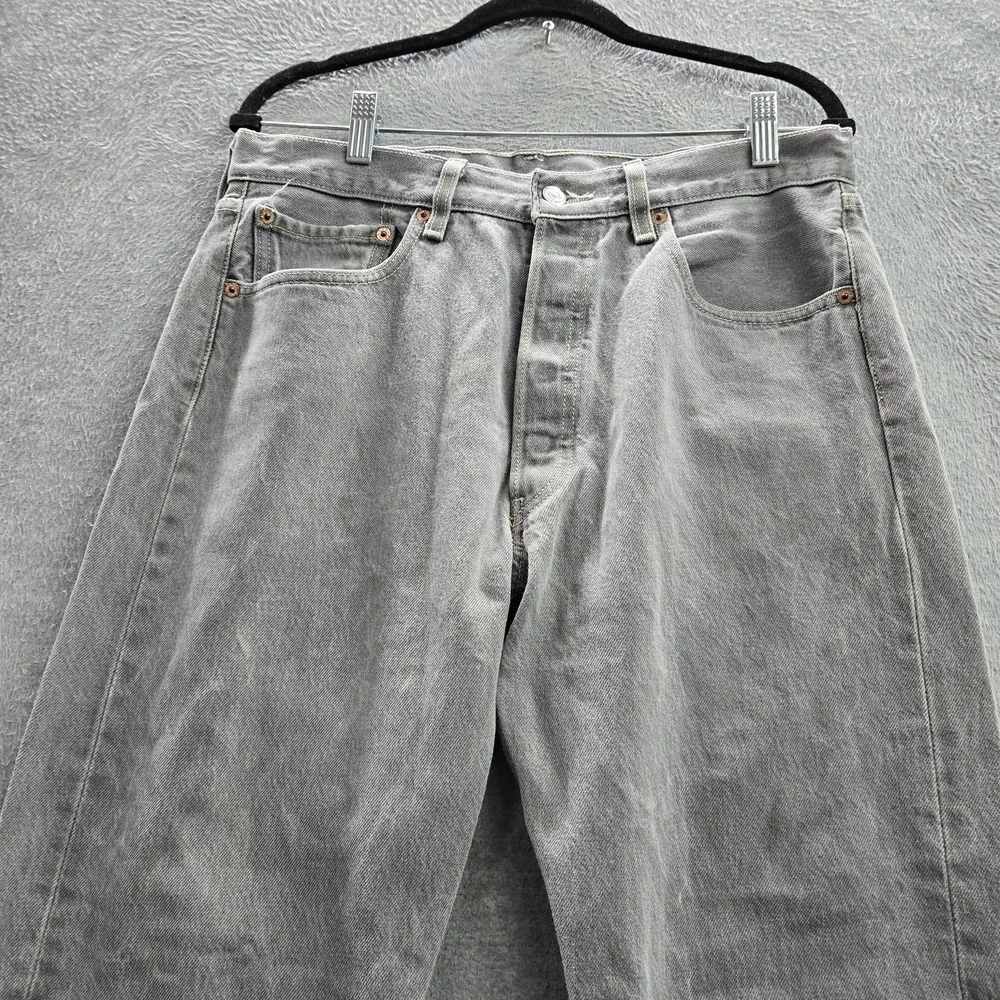 Levi's 501 XX Men Jeans 34X30 Gray Denim Straight Fit 26" Inseam Y2K - Picture 6 of 12